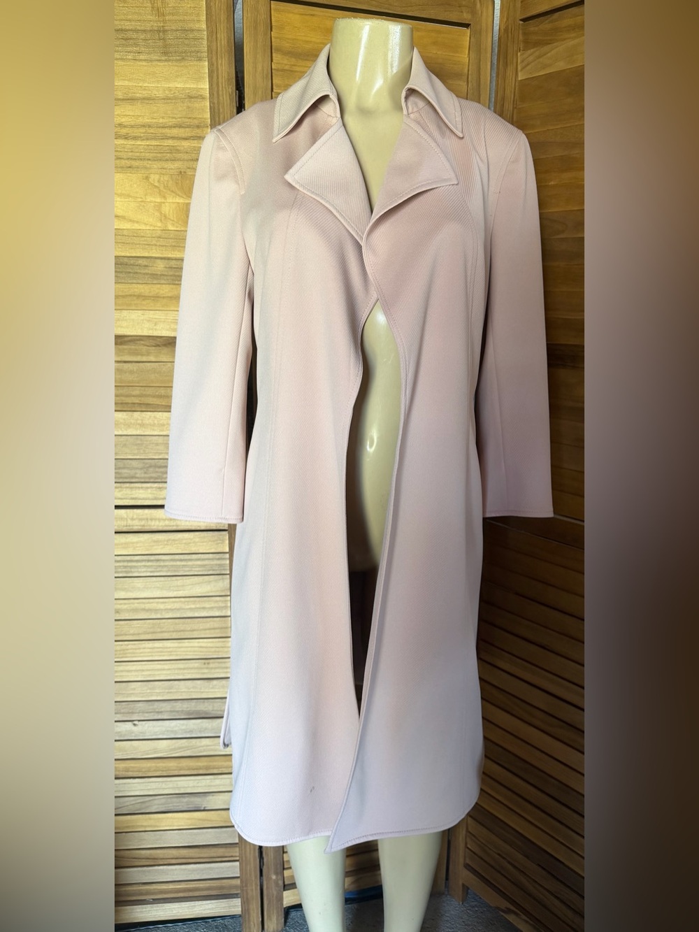 Anne Klein Pale Pink Long Trench Coat